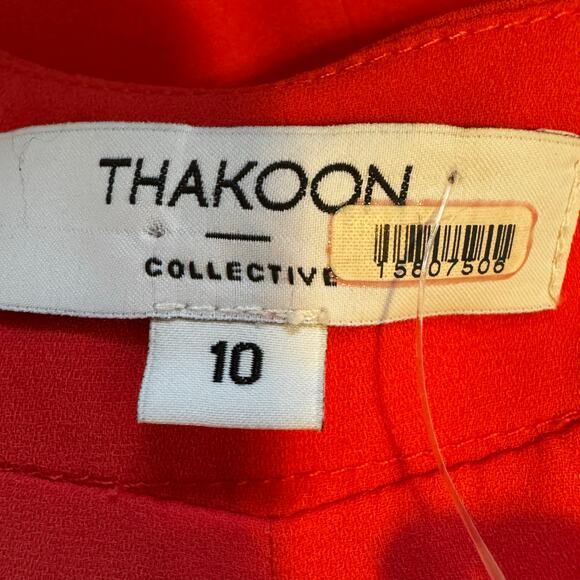 Thakoon Collective Pink V-Neck Shift Dress Sleeveless Crepe Size 10 - Picture 6 of 8